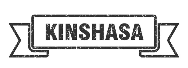 Kinshasa ribbon. Black Kinshasa grunge band sign