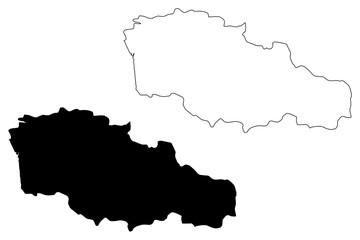 Guria region (Republic of Georgia - country, Administrative divisions of Georgia) map vector illustration, scribble sketch Guria map....