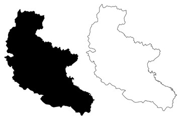 Kakheti region (Republic of Georgia - country, Administrative divisions of Georgia) map vector illustration, scribble sketch Kakheti map....