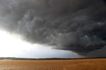 Fototapeta na wymiar thunderstorm on the Amazon River - Amazon, Brazil