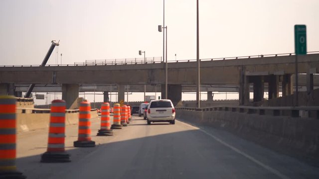 Highway 20E View Towards Downtown - Super Slow Motion Steady Shot