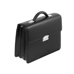 the modern leather briefcase isolated on white background