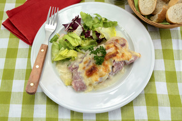 plate of endives with ham