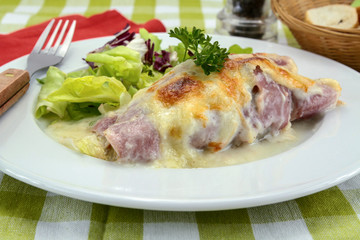 plate of endives with ham