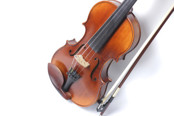 Plakat violin isolated on a white background, copy space