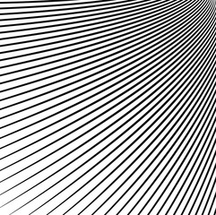 Obraz premium Digital image with a psychedelic stripes Wave design black and white. Optical art background. Texture with wavy, curves lines. Vector illustration