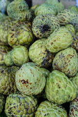 Close up image of Fresh green Cherimoya