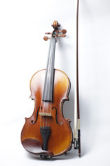 Fototapeta na wymiar violin isolated on a white background, copy space