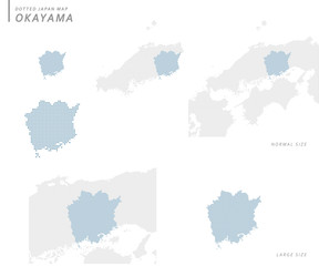 Fototapeta na wymiar dotted Japan map, Okayama