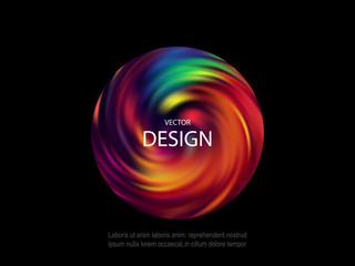 Bright abstract poster design. Rainbow circular vortex, modern design for your creativity.