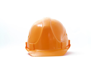Fototapeta premium Protective helmet of an engineer builder on a white background