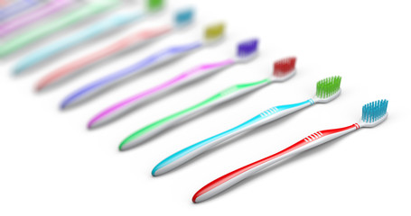 No trademarks. My own design of toothbrush. 3D Illustration.