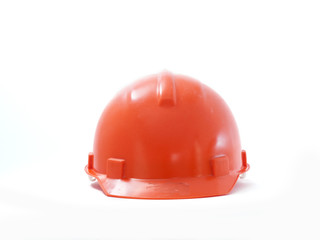 Protective helmet of an engineer builder on a white background