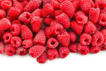 Raspberry as a background, top view.
