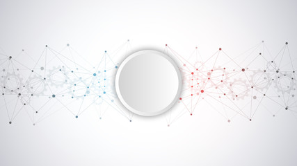 Obraz premium Abstract plexus background with connecting dots and lines. Global network connection, digital technology and communication concept.