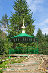 Okovetsky Holy key in Tver oblast, Russia. Canopy over source