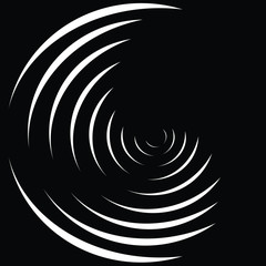 black and white illusive circle op art