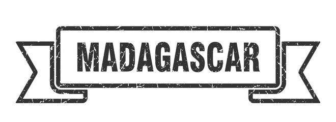 Madagascar ribbon. Black Madagascar grunge band sign