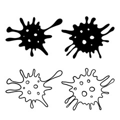 Danger bacteria vector icon illustration with doodle hand drawn style isolated on white background
