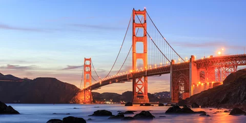 Foto op Canvas Golden Bridge bij nacht - San Francisco - VS © maxence
