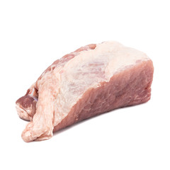 Large piece Raw meat pork Shoulder Butt or Blade Shoulder isolated on white background.food concept for advertising