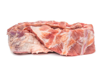Large piece Raw meat pork spare rib isolated on white background.food concept for advertising