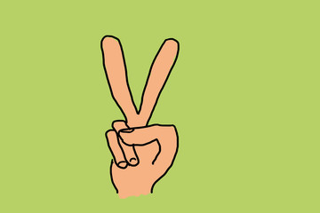 illustration of a hand with victory sign