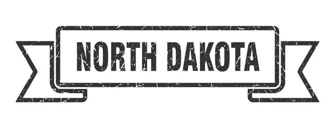 North Dakota ribbon. Black North Dakota grunge band sign