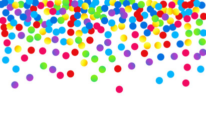 Yellow Confetti Festival Pattern. Happy Round Illustration. Top Texture. Yellow Round Happy Design. Rain FallingFestive Card.