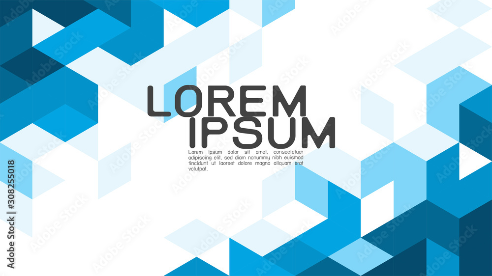 Poster abstract gradient blue background with mixed geometric and modern overlapping on white background, s