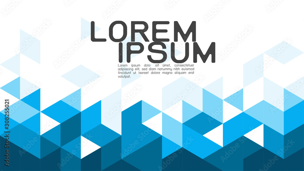 Canvas Prints Abstract gradient blue background with mixed geometric template and modern overlapping on white background, space for text on below position. Vector illustration