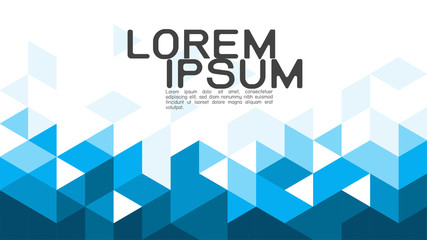 Abstract gradient blue background with mixed geometric template and modern overlapping on white background, space for text on below position. Vector illustration