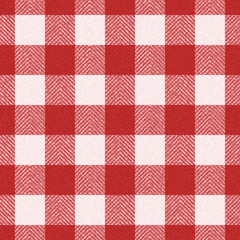 Red Jeans Gingham Seamless Pattern. Traditional Buffalo Check Plaid Pattern. Denim Vector Tablecloth Tartan Plaid Background