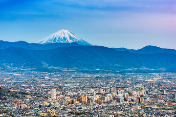 Kofu, Japan skyline with Mt. Fuji