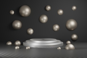 Minimalism, abstract geometric shapes and forms background 3D render.