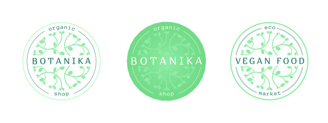 Logo for organic cosmetics store, vegan store.