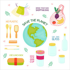 Vector set about environmental protection.