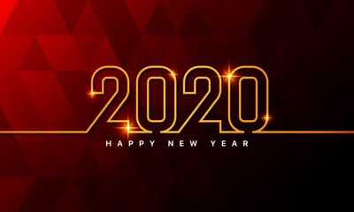Happy New Year 2020. New Year on a Dark background. Holiday Greeting Card