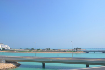 The coastline and town of Pearl, Doha, Qatar