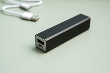 black squared power bank with usb