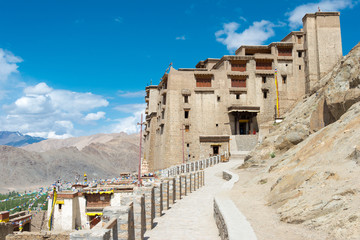 Ladakh, India - Jul 02 2019 - Leh Palace in Leh, Ladakh, Jammu and Kashmir, India. The palace was constructed circa 1600 by Sengge Namgyal.