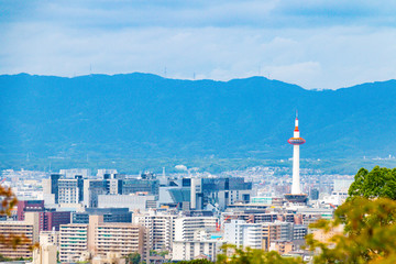 Kyoto Tower and cityscape of Kyoto