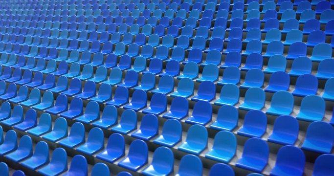Empty stadium chairs looping 3D animation