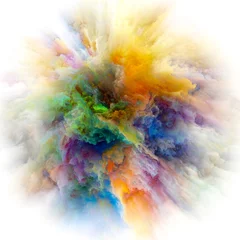 Crédence de cuisine en verre imprimé Mélange de couleurs Synergies of Color Splash Explosion