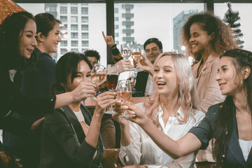 Business teamwork and partnership success working together in the office room, the concept of start project plan background textures.