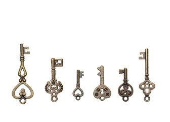Fototapeta na wymiar Set of vintage skeleton keys