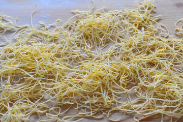 Homemade pasta with eggs 