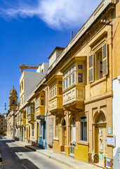 Fototapeta na wymiar Traditional Houses in Gzira, Malta