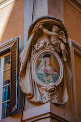 Old architecture and colorful landscape in Rome