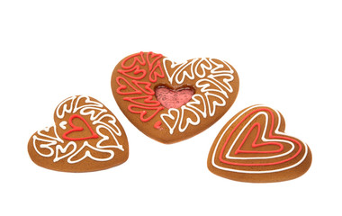 heart cookies isolated